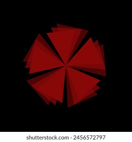 Vector black red abstract op-art art element. Optics, visual arts, artistic elements, spirals.