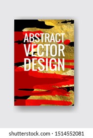 Vector Black, red and Gold Design Template for Brochures, Flyers, Mobile Technologies, Applications, Online Services, Typographic Emblems, Logo, Banners. Golden Abstract Modern Background