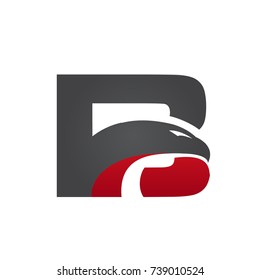Vector Black Red Initial B Eagle Logo