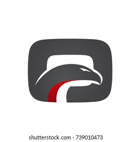Vector Black Red Initial O Eagle Logo