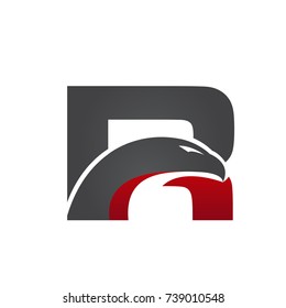Vector Black Red Initial R Eagle Logo