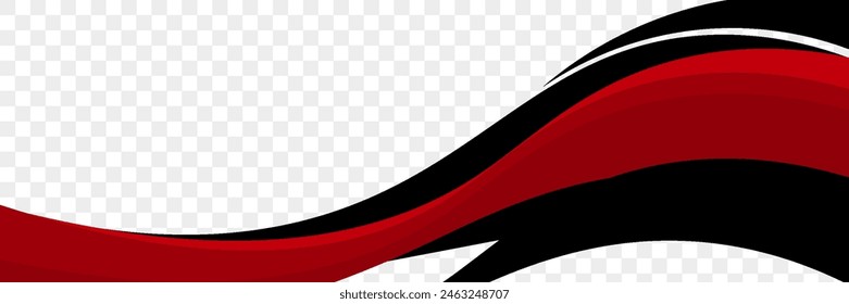 Vector black and red line background curve element with white space for text and message design, overlapping layers, vector