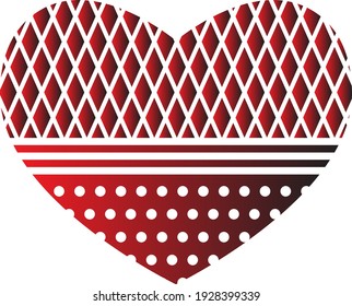 Vector black and red love heart