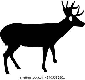 vector black reindeer silhouettes, Vector collection of silhouettes of deer vector illustration eps10, Deer silhouettes, vector hand drawn animals silhouette set.
