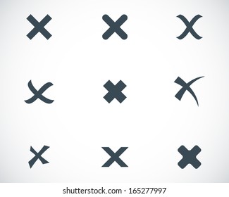 Vector black rejected icons set