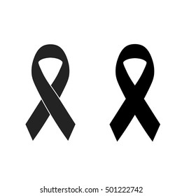 vector of Black ribbon mourning sign svg