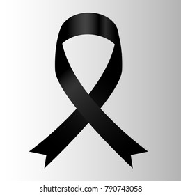 vector of black ribbon on White Background