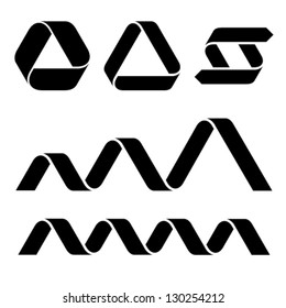 Vector black ribbon symbols