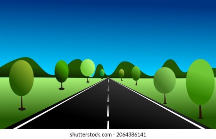 Vector Black Road Countryside Surrounded By Stock Vector (Royalty Free ...