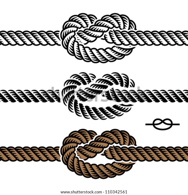 Vector Black Rope Knot Symbols Stock Vector (Royalty Free) 110342561