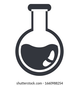 Vector Black Round-bottom Flask Icon