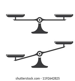 
Vector black scales or libra Icons set isolated on white bacground. Symbol of justice, lawyer or judgment
