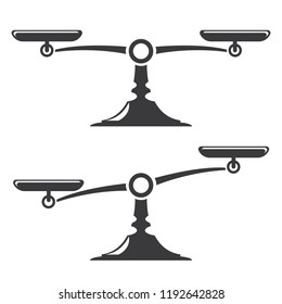 
Vector black scales or libra Icons set isolated on white bacground. Symbol of justice, lawyer or judgment
