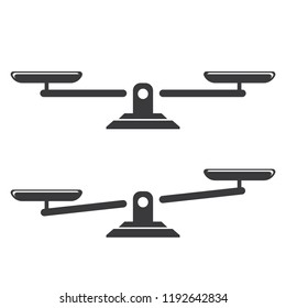 
Vector black scales or libra Icons set isolated on white bacground. Symbol of justice, lawyer or judgment
