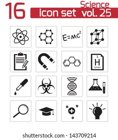 Vector black science icon set