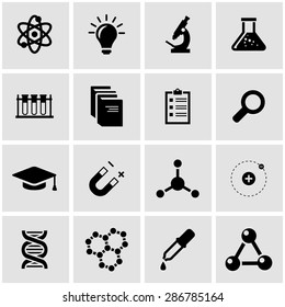 Vector black science icon set. 