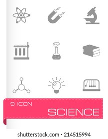 Vector black science icons set on white background