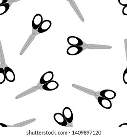 Vector black scissors seamless pattern