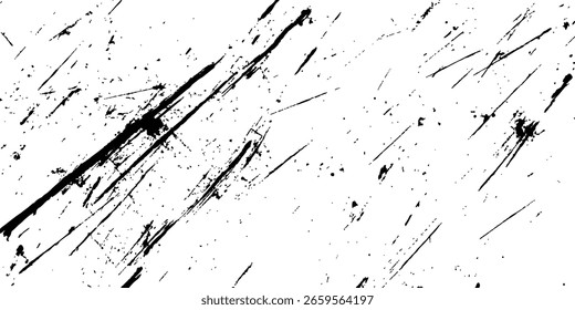 Vector black scratches texture dirty grainy and scratches transparent white background. Abstract black scratches grunge texture.	

