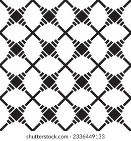 Vector black seamless crossed industrial fence pattern.
