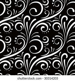Vector. Black seamless pattern