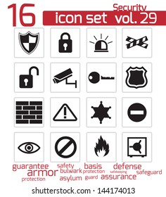 Vector black security icons set