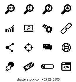 Vector black seo icon set.