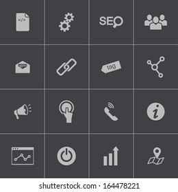 Vector black seo icons set