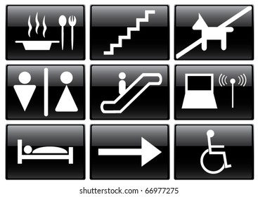 vector black service signs