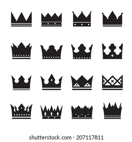 vector black set of crowns