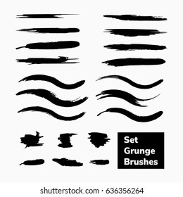 vector black set of grunge brushes