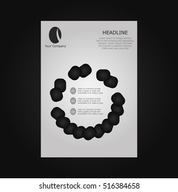 vector black shapes flyer design template