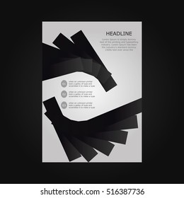 vector black shapes flyer design template