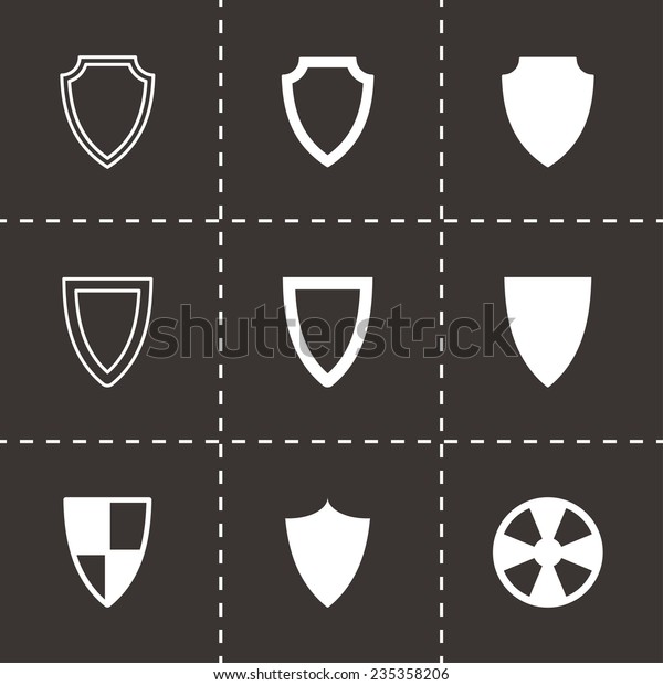 Vector Black Shield Icon Set On Stock Vector Royalty Free 235358206