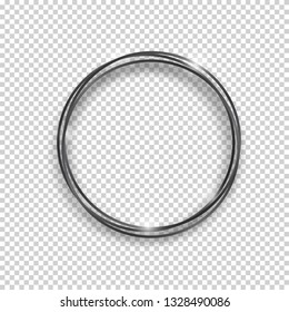 Vector black shiny vintage round frame isolated on transparent background. Luxury glowing realistic oval border