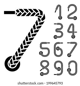 vector black shoe lace numbers 