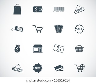 Vector black  shop icons set