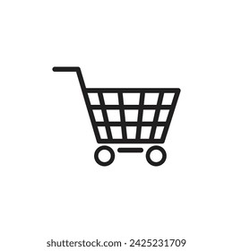 vector black shopping cart icon