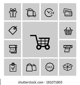 vector black shopping icons