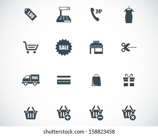 Vector black shopping icons set