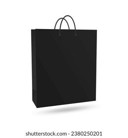 vector black shopping paper bag suitable as mockup, advertisement and social media template - editable eps file