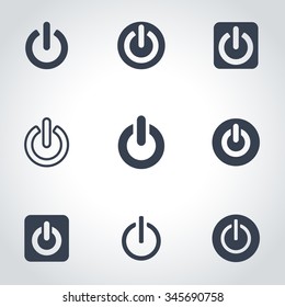 Vector Black Shut Down Icon Set