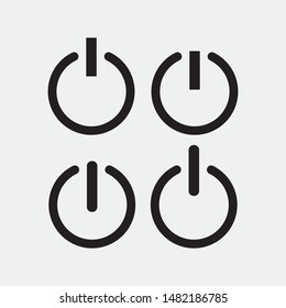 Vector black shut down icons set vector - eps