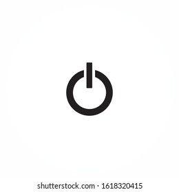 Vector black shut down icons set on white background