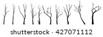 vector black silhouette of a bare tree