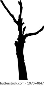vector black silhouette of a bare tree