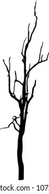 vector black silhouette of a bare tree