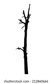 vector black silhouette of a bare tree