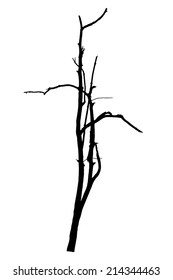 vector black silhouette of a bare tree