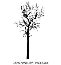 Vector Black Silhouette Bare Tree Stock Vector (Royalty Free) 321160208